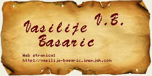 Vasilije Basarić vizit kartica